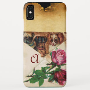 ETUI iPhone Case-Mate TROIS DOGGIES AVEC MONOGRAM ROSE