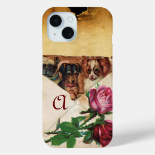 COQUE Case-Mate iPhone TROIS DOGGIES AVEC MONOGRAM ROSE