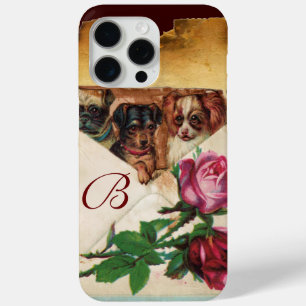 COQUE Case-Mate iPhone TROIS DOGGIES AVEC MONOGRAM ROSE