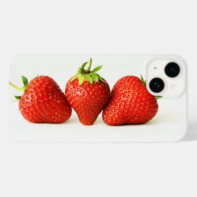 Coques Case-Mate iPhone Trois Fraises Sur Blanc Iphcnm (Verso (horizontal))