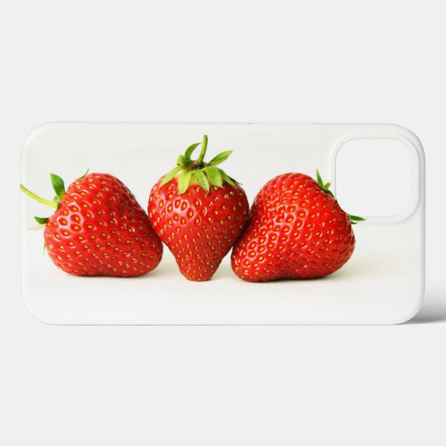 Coques Case-Mate iPhone Trois Fraises Sur L'Iphcna Blanche (Verso (horizontal))