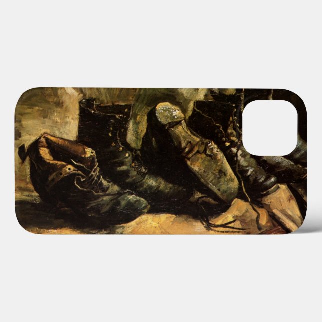 Coques Case-Mate iPhone Trois paires de chaussures par Vincent van Gogh (Verso (horizontal))