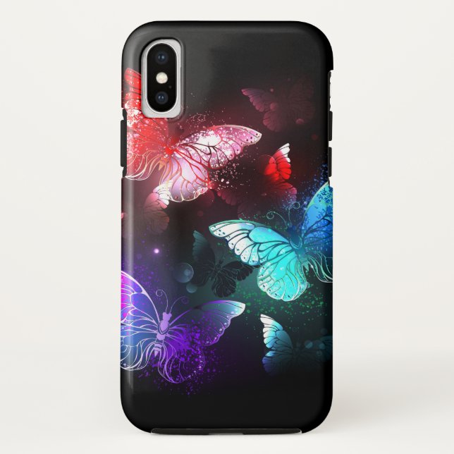 Coques Case-Mate iPhone Trois papillons brillants sur l'arrière - plan de  (Dos)