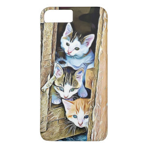Coque iPhone 8 Plus/7 Plus Trois Petits Chatons Jetent Un Coup D'Oeil Sur Le 