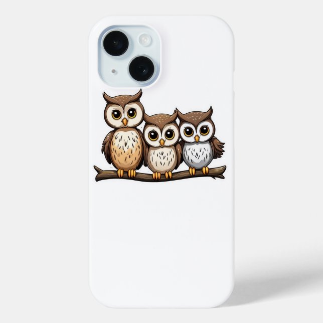 Coques Case-Mate iPhone Trois Petits Hiboux Mignons (Verso)