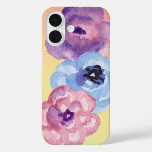 Coque Pour iPhone 16 Trois Roses d'aquarelle sur Pastel Gradient