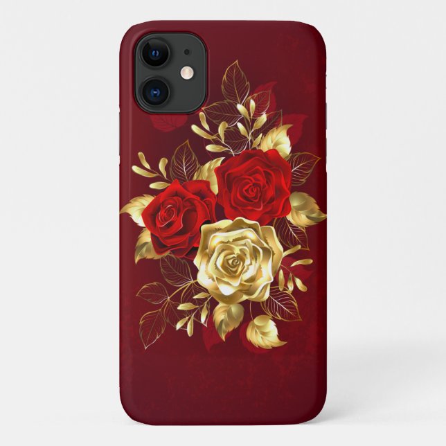 Coques Case-Mate iPhone Trois roses en bijoux (Dos)