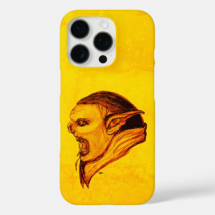 Coque iPhone 16 Pro Troll en noir et jaune