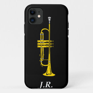 Coques Pour iPhone Trompette de Jazz ajoutez vos Initiales étui-cousi