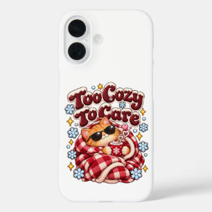 Coque Pour iPhone 16 Trop Confortable Pour Se Soucier Drôle De Chat De 