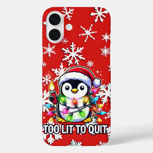 Coques Case-Mate iPhone Trop de lumière pour arrêter le pingouin de Noël (Verso)