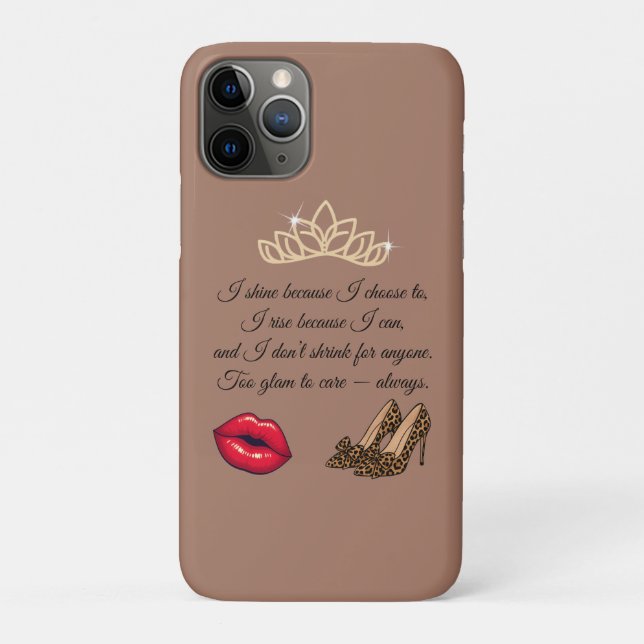 Coques Case-Mate iPhone Trop Glam Pour Se Soucier – Citation Chic  (Dos)