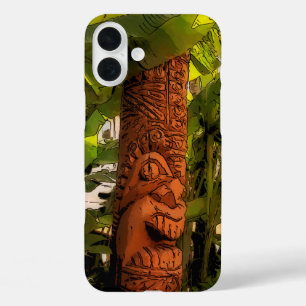Coque Pour iPhone 16 Plus Tropic Garden Tiki Illustré Hawaïen