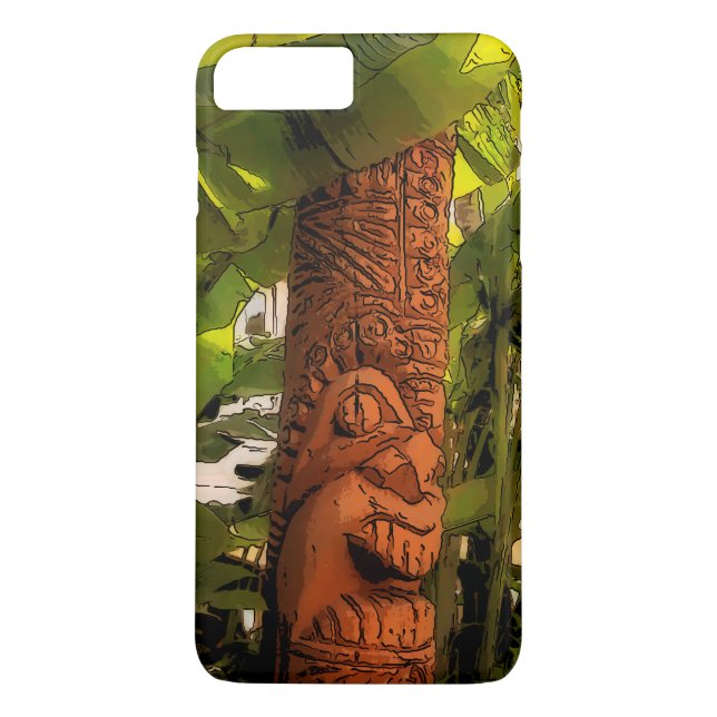 Coques Case-Mate iPhone Tropic Garden Tiki Illustré Hawaïen (Dos)