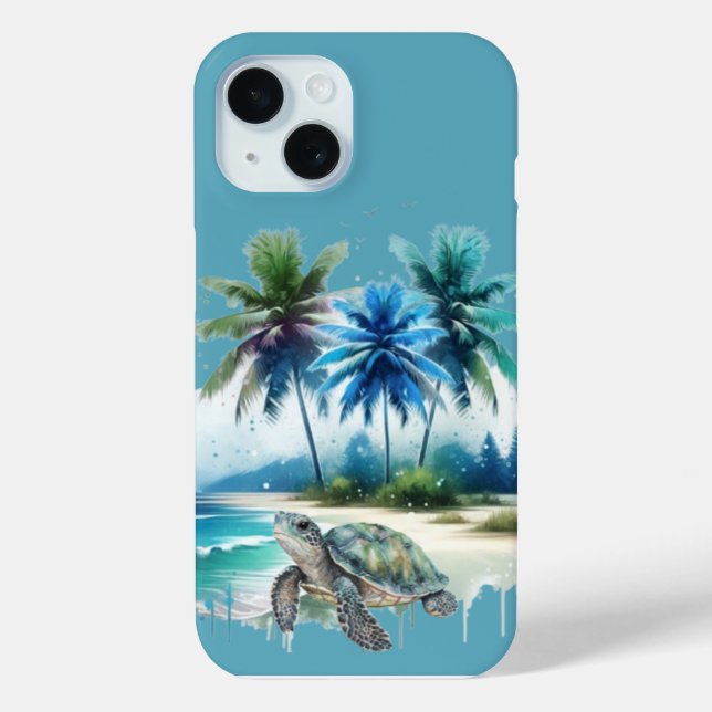 Coques Case-Mate iPhone Tropical Beach Escape Turtle’s Journey (Verso)
