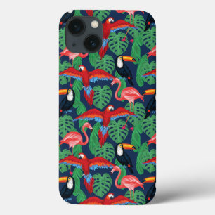iPhone 13 Coque Tropical Birds In Bright Colors