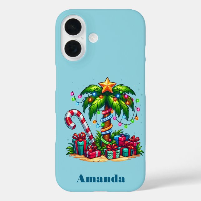 Coques Case-Mate iPhone Tropical Christmas Holiday Palm Tree (Verso)