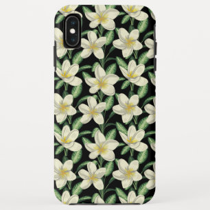 Case-Mate iPhone Case Tropical continu motif fleurs blanches feuille ver