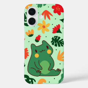 Coque Pour iPhone 16 Tropical Froggy Jungle Joy