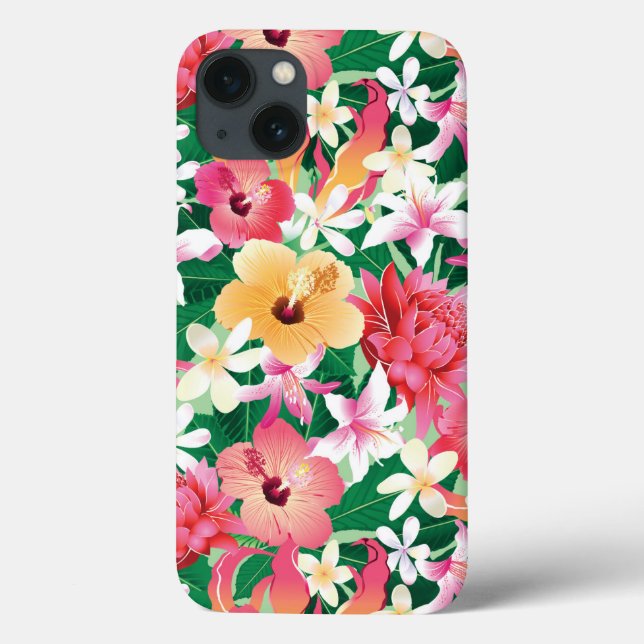 Coques Case-Mate iPhone Tropical Hibiscus Floral Pattern (Verso)