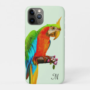 Case-Mate iPhone Case Tropical multicolore Macaw Bird & Monogram Coque-M
