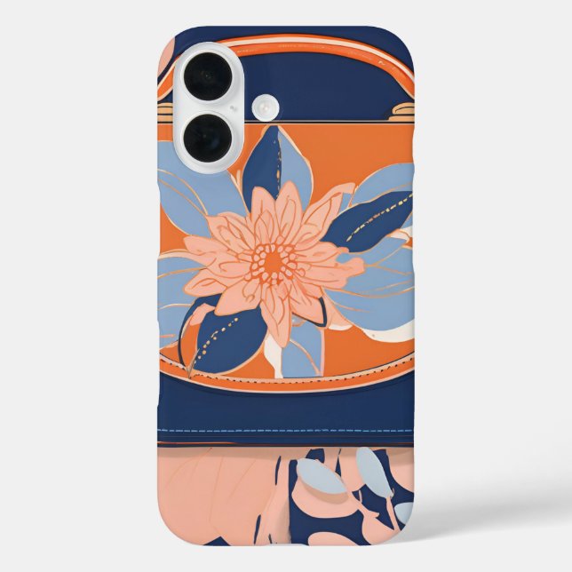 Coques Case-Mate iPhone Tropical Orange Blue art IA  (Verso)