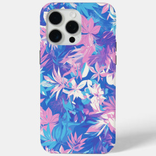 Coque Case-Mate iPhone 🌺 Tropical Pink & Blue Floral Pattern - Fresh & V