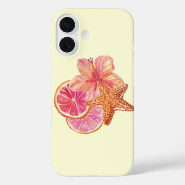 Coques Case-Mate iPhone Tropical Pink Citrus Art (Verso)