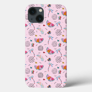 iPhone 13 Case Tropical rose Memphis Style Motif