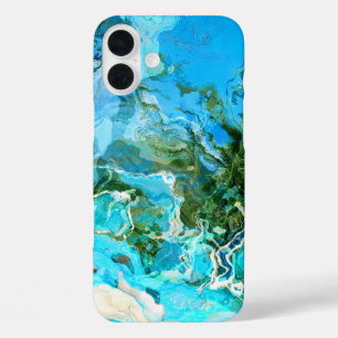 Coque Pour iPhone 16 Plus Tropical Turquoise Océan Bleu & algues Vert