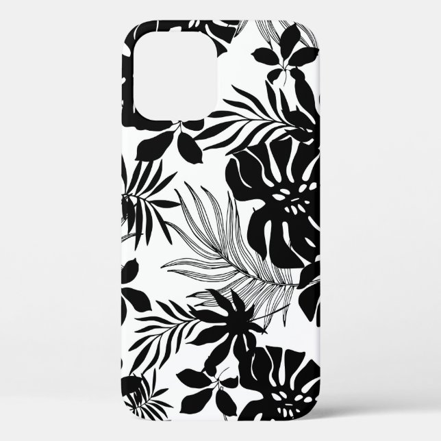Coques Case-Mate iPhone Tropiques Noires et Blancs : Nature Silhouettée (Verso)