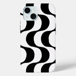 Coque Pour iPhone 15 trottoir de copacabana - motif des vagues