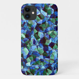Case-Mate iPhone Case Trou de mosaïque irrégulière verte et bleue recouv