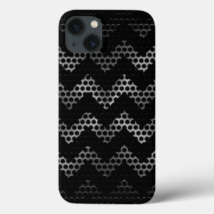 iPhone 13 Case Trou en acier inoxydable Chevron