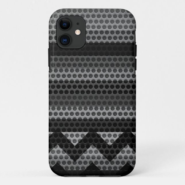 Coques Case-Mate iPhone Trou en acier inoxydable Chevron Métal 2 (Dos)