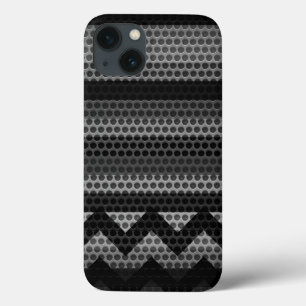 iPhone 13 Case Trou en acier inoxydable Chevron Métal 2