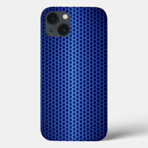 iPhone 13 Coque Trou métallique en acier inoxydable bleu