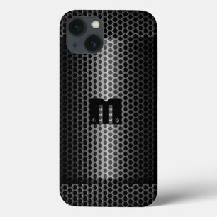 iPhone 13 Case Trou métallique en acier inoxydable et noir
