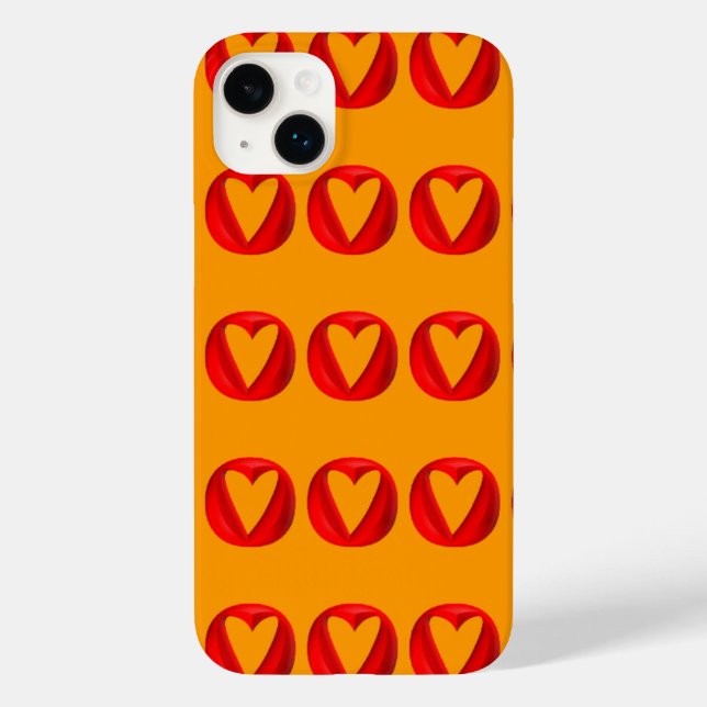 Coques Case-Mate iPhone Trous de coeur de Puffy Rouge (Verso)