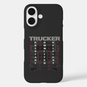 Coque Pour iPhone 16 Trucker Acrostique résistant infatigable