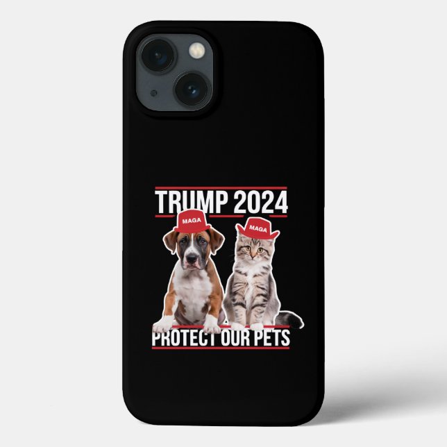 Coques Case-Mate iPhone Trump 2024 Protégeons Nos Animaux de Compagnie Cha (Verso)