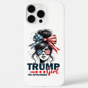 Coque iPhone 16 Pro Max Trump Girl Pas d'excuses Messy Bun Lunettes de sol
