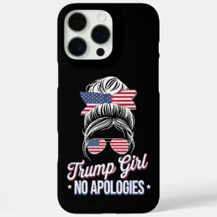 Coque iPhone 16 Pro Max Trump Girl Pas d'excuses Messy Bun Retro Vintage