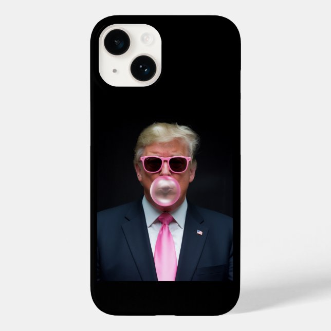 Coques Case-Mate iPhone Trump Pink Bubble Gum Président 47 USA (Verso)