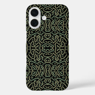 Coque Pour iPhone 16 Tubing scintillant abstrait avec des couleurs vert