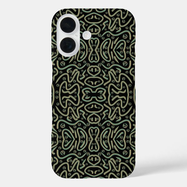 Coques Case-Mate iPhone Tubing scintillant abstrait avec des couleurs vert (Verso)