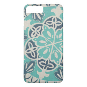 Coque iPhone 8 Plus/7 Plus Tuile bleue I de batik