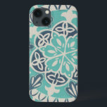 Coque Case-Mate iPhone Tuile bleue I de batik<br><div class="desc">Floral</div>