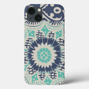 Coques Pour iPhone Tuile bleue III de batik