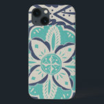 Coque Case-Mate iPhone Tuile bleue IV de batik<br><div class="desc">Floral</div>